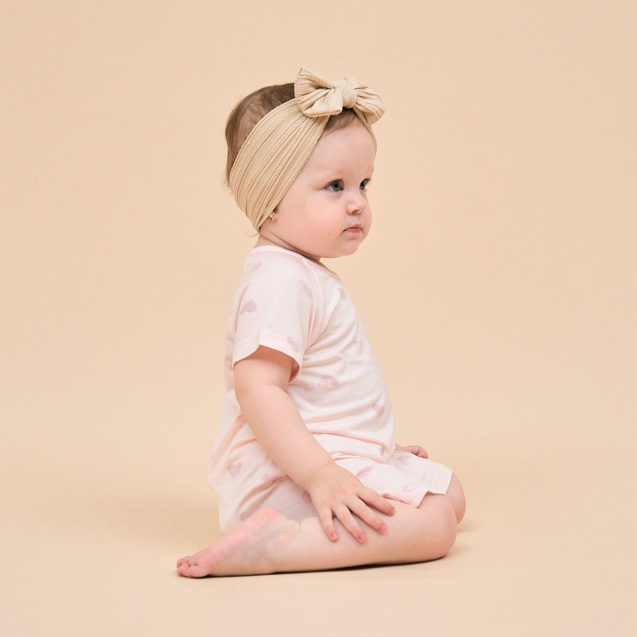 Little Plant Baby Modal Romper Soft Breathable Pajamas - Pink - lifestyle view