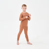 Boys' Super Soft TENCEL Lyocell & Pima Cotton Pajama - Brown Striped - back view
