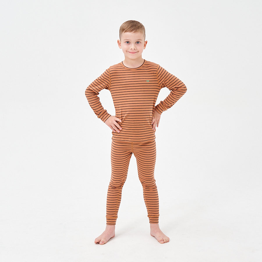 Boys' Super Soft TENCEL Lyocell & Pima Cotton Pajama - Brown Striped