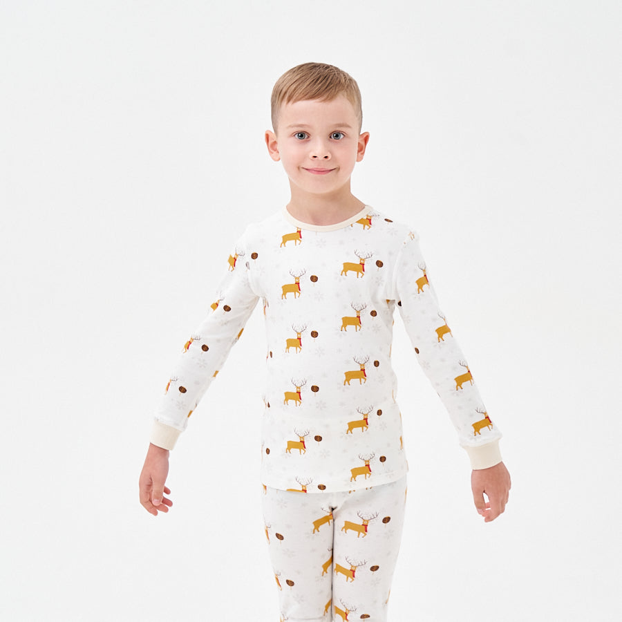 Super Soft TENCEL Modal & Organic Cotton Pajama - Reindeer - close-up view