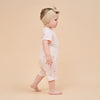 Little Plant Baby Modal Romper Soft Breathable Pajamas - Pink - back view