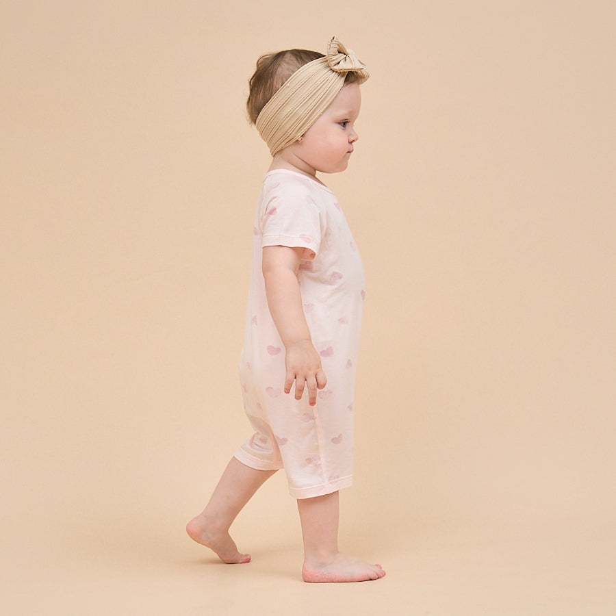 Little Plant Baby Modal Romper Soft Breathable Pajamas - Pink - back view
