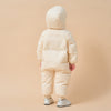 Premium White Muscovy Duck Down Dual Zipper Snowsuit- White Duckling - close-up view