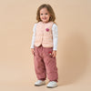 Premium White Duck Down Pink Puffer Pants——Mushroom - detail view