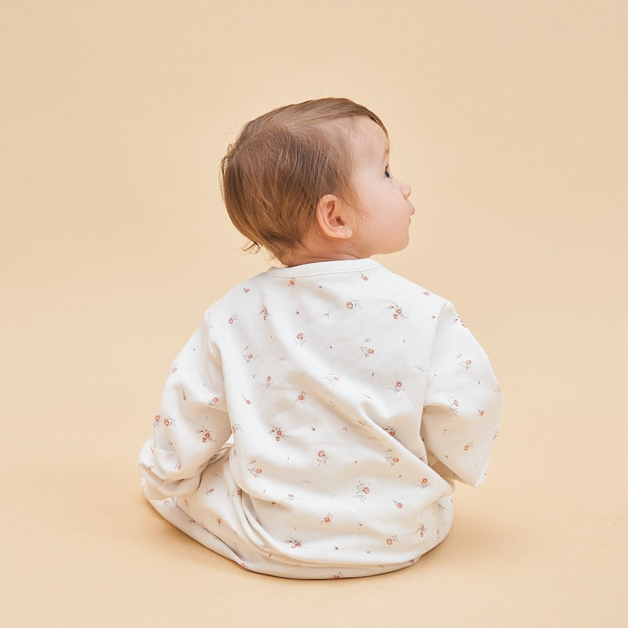 Super Soft Pima Cotton 2-Way Zip Sleep Sack - Flower - lifestyle view