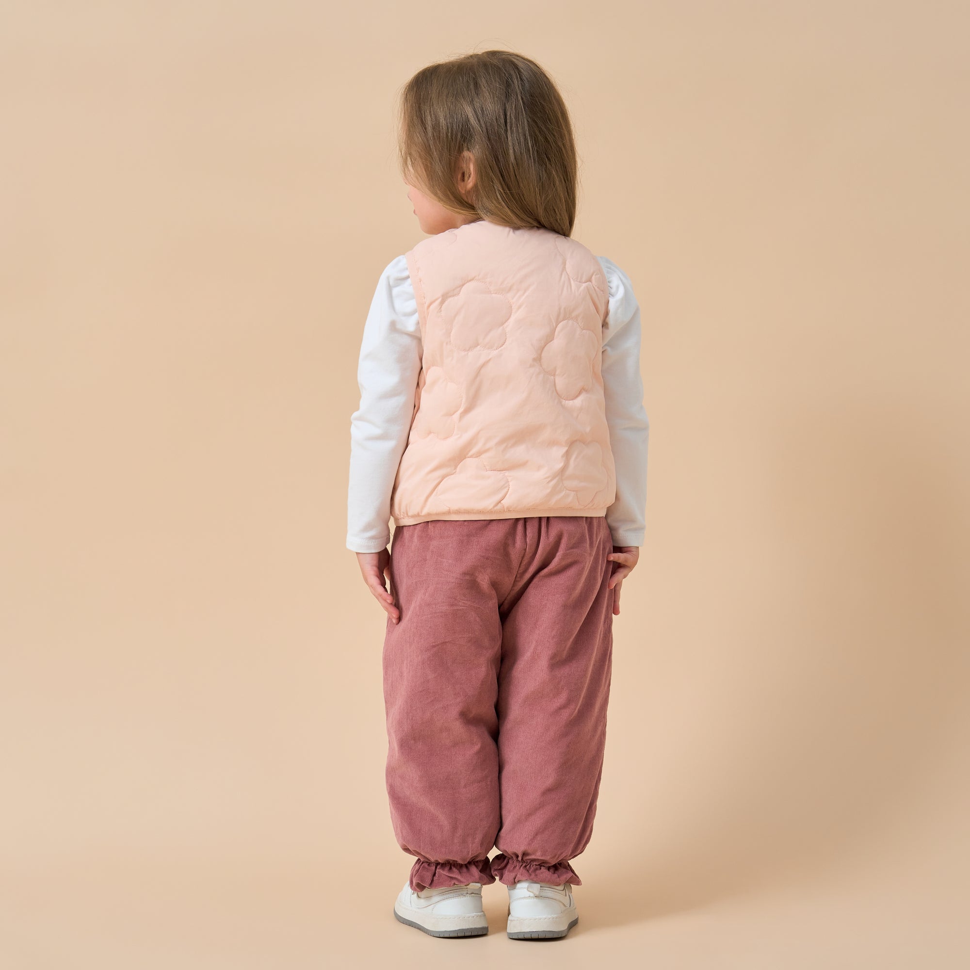 Premium Goose Down Vest- Pink Star - detail view
