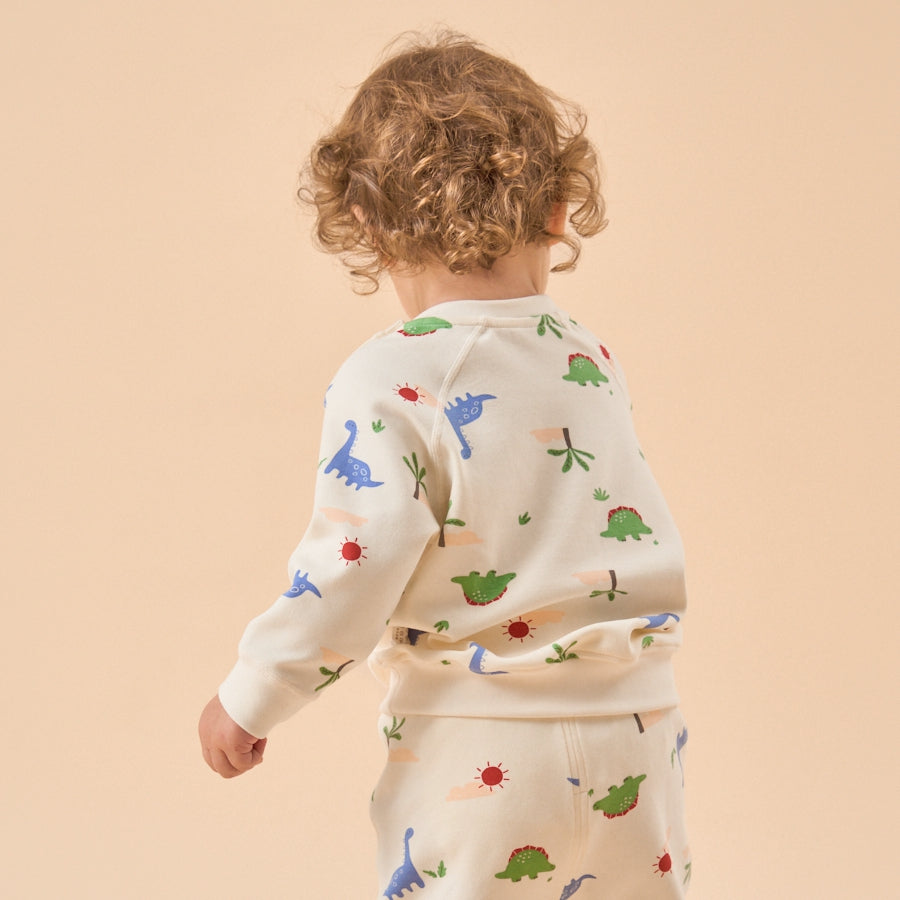 Super Soft TENCEL Modal Pullover - Dinosaur - close-up view