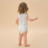 Silky Soft TENCEL Modal Jacquard Tank Bodysuit - White Panda - close-up view