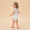 Silky Soft TENCEL Modal Jacquard Tank Bodysuit - White Panda - lifestyle view