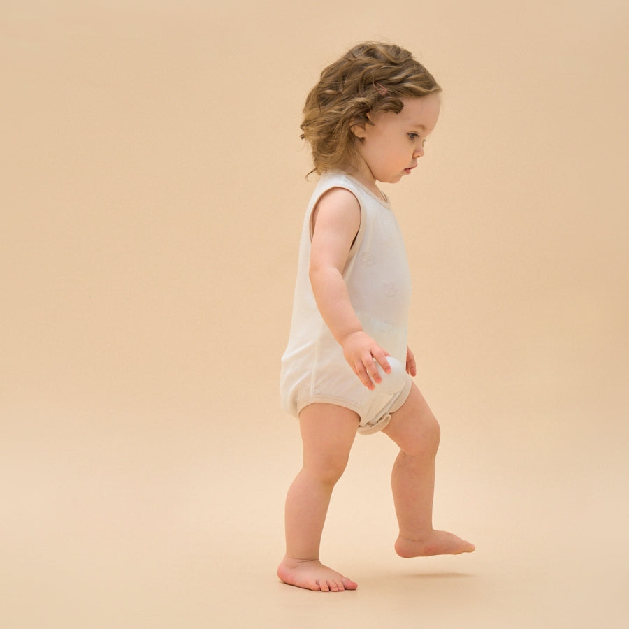 Silky Soft TENCEL Modal Jacquard Tank Bodysuit - White Panda - view 8