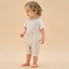 Silky Soft TENCEL Modal Lightweight Jacquard Romper - White Panda - detail view