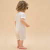 Silky Soft TENCEL Modal Lightweight Jacquard Romper - White Panda - close-up view