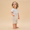 Silky Soft TENCEL Modal Lightweight Jacquard Romper - White Panda - back view
