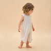 Silky Soft TENCEL Modal Jacquard Tank Robe - White Panda - detail view