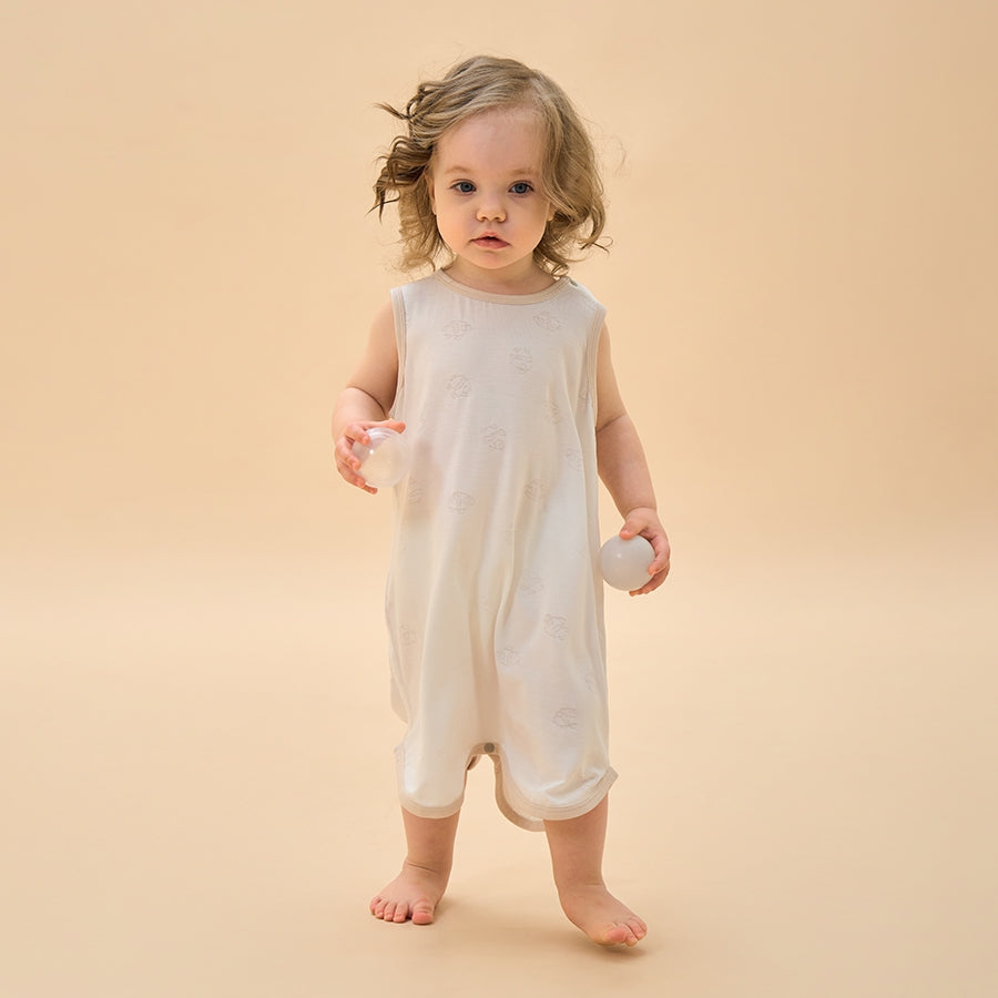 Silky Soft TENCEL Modal Jacquard Tank Robe - White Panda - alternate view