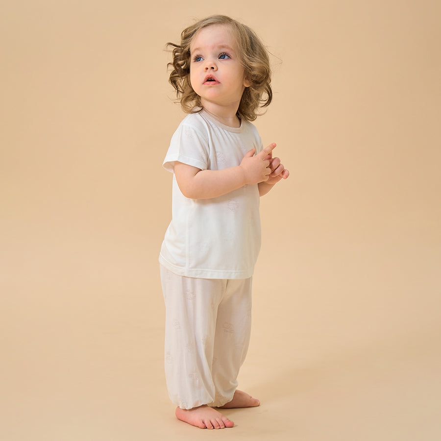 Silky Soft TENCEL Jacquard Modal Tee - White Panda - back view