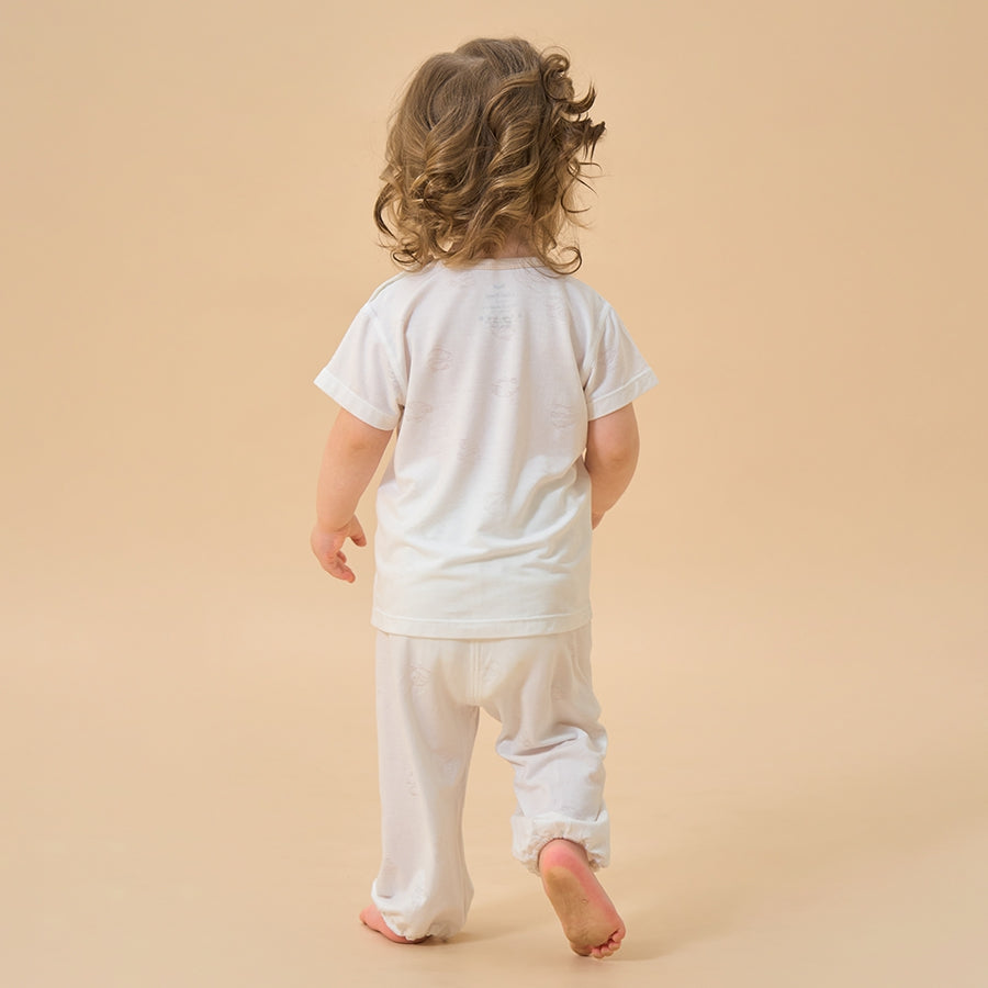 Silky Soft TENCEL Jacquard Modal Tee - White Panda - detail view