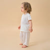 Silky Soft TENCEL Jacquard Modal Tee - White Panda - close-up view