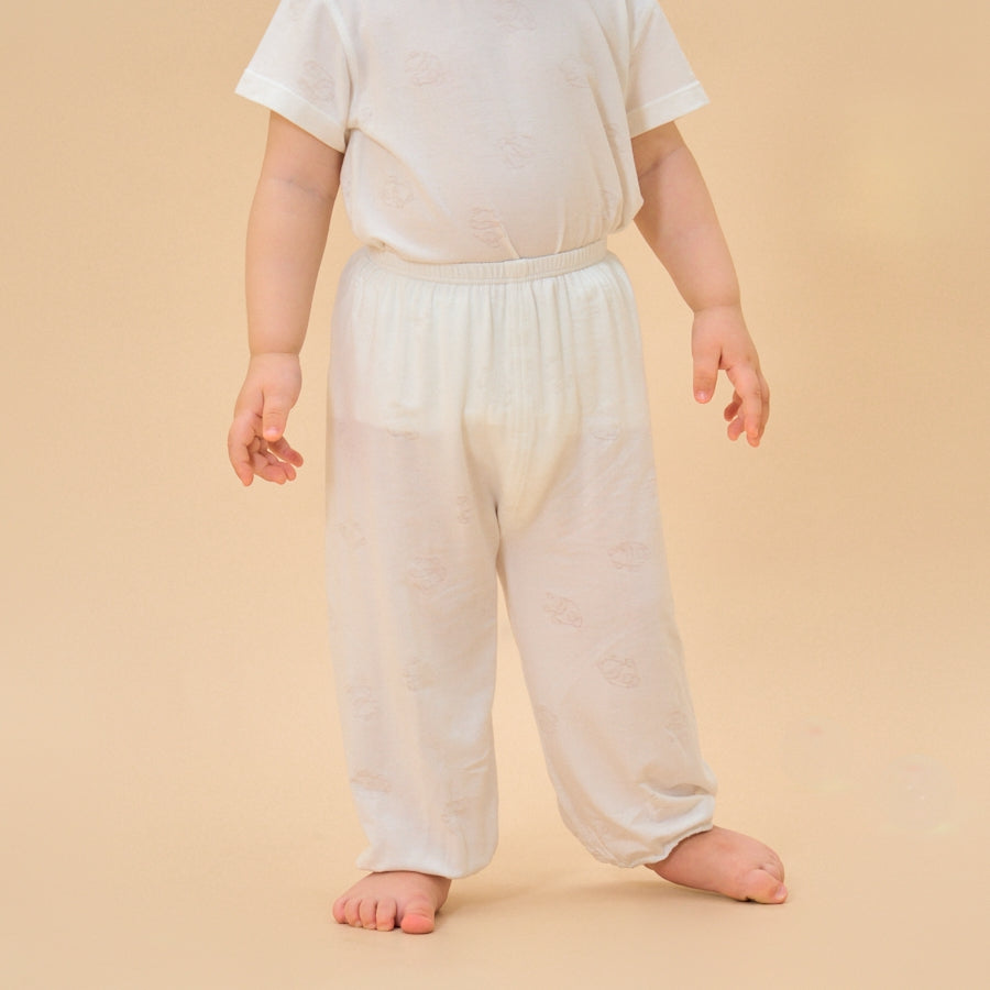 Baby Modal Pants Soft Breathable Pajama Bottoms- White