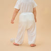Baby Modal Pants Soft Breathable Pajama Bottoms- White - detail view