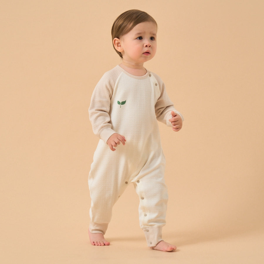 Baby Modal Pajamas Soft Sleep & Play Romper - Light Brown - back view