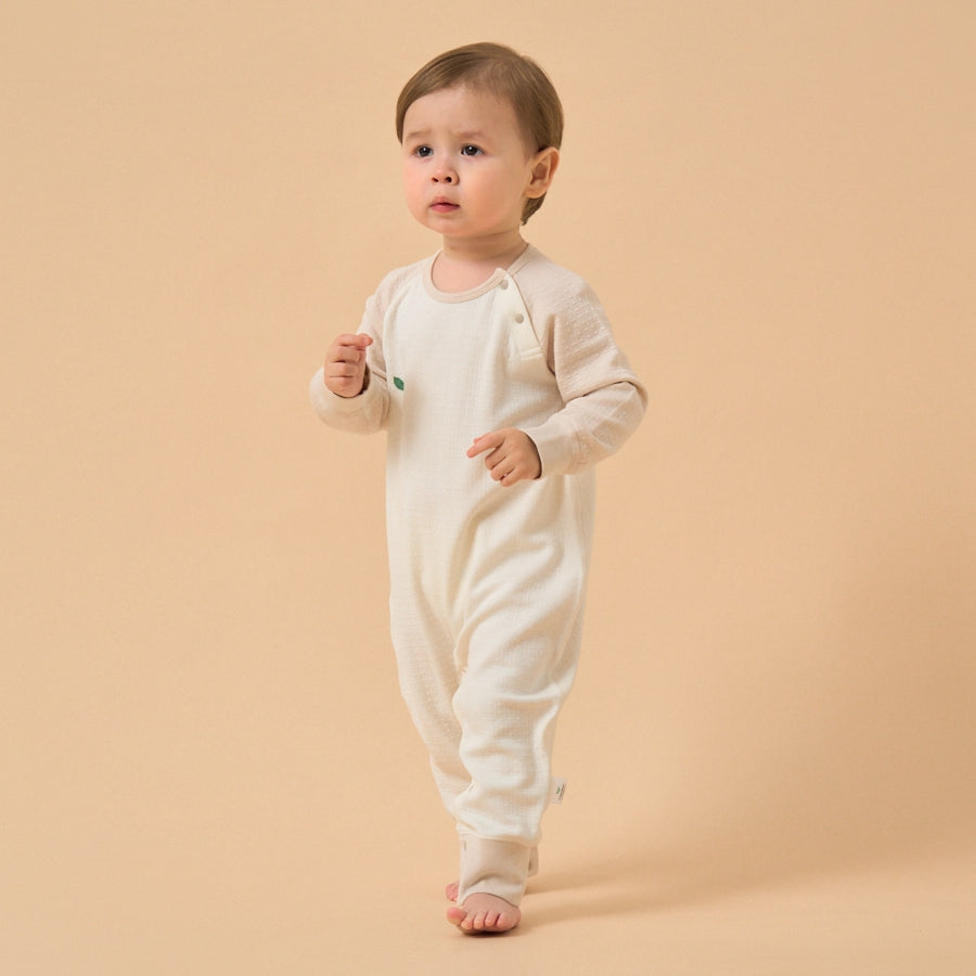 Baby Modal Pajamas Soft Sleep & Play Romper - Light Brown - lifestyle view
