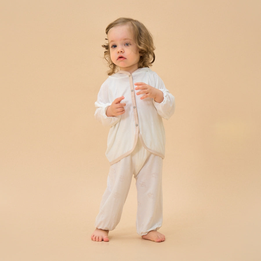 Silky Soft TENCEL Modal Light Coat - White Panda - detail view