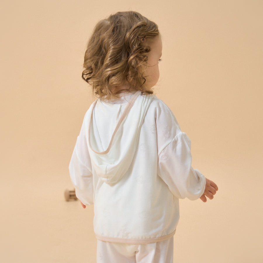 Silky Soft TENCEL Modal Light Coat - White Panda - close-up view