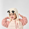 Kids Panda White Duck Down Winter Hat - detail view