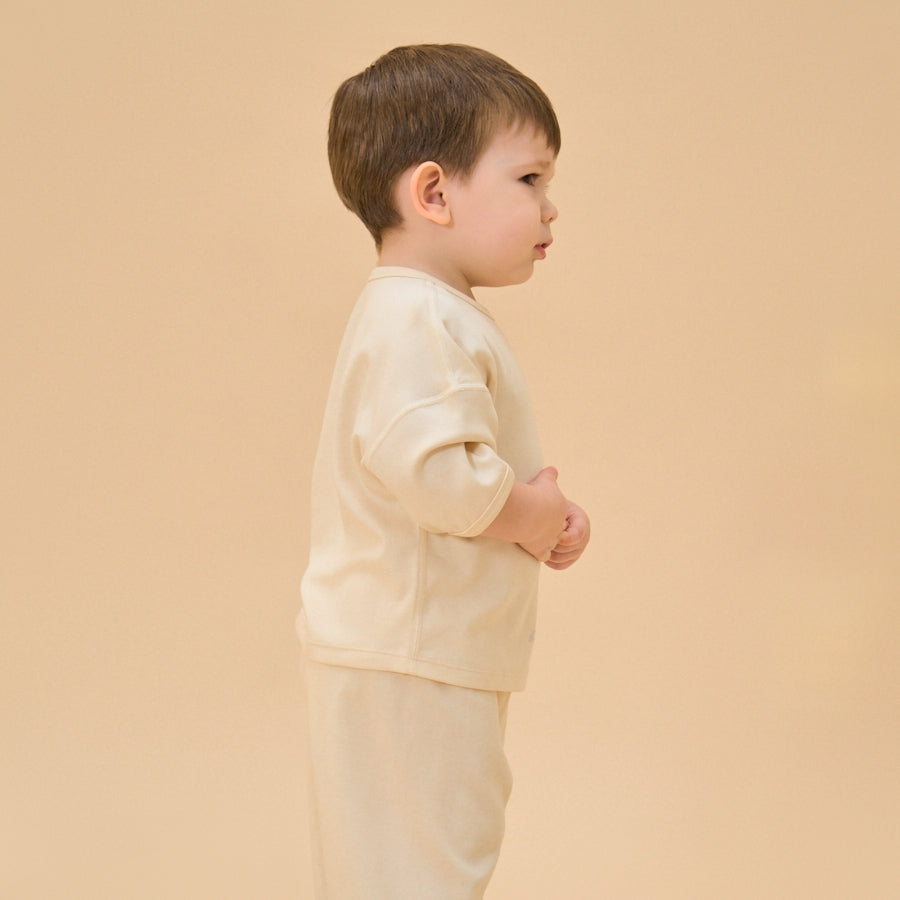 Little Plant Super Soft TENCEL Modal & Organic Cotton 2-Piece Pullover & Pants Set - Astronaut - detail view