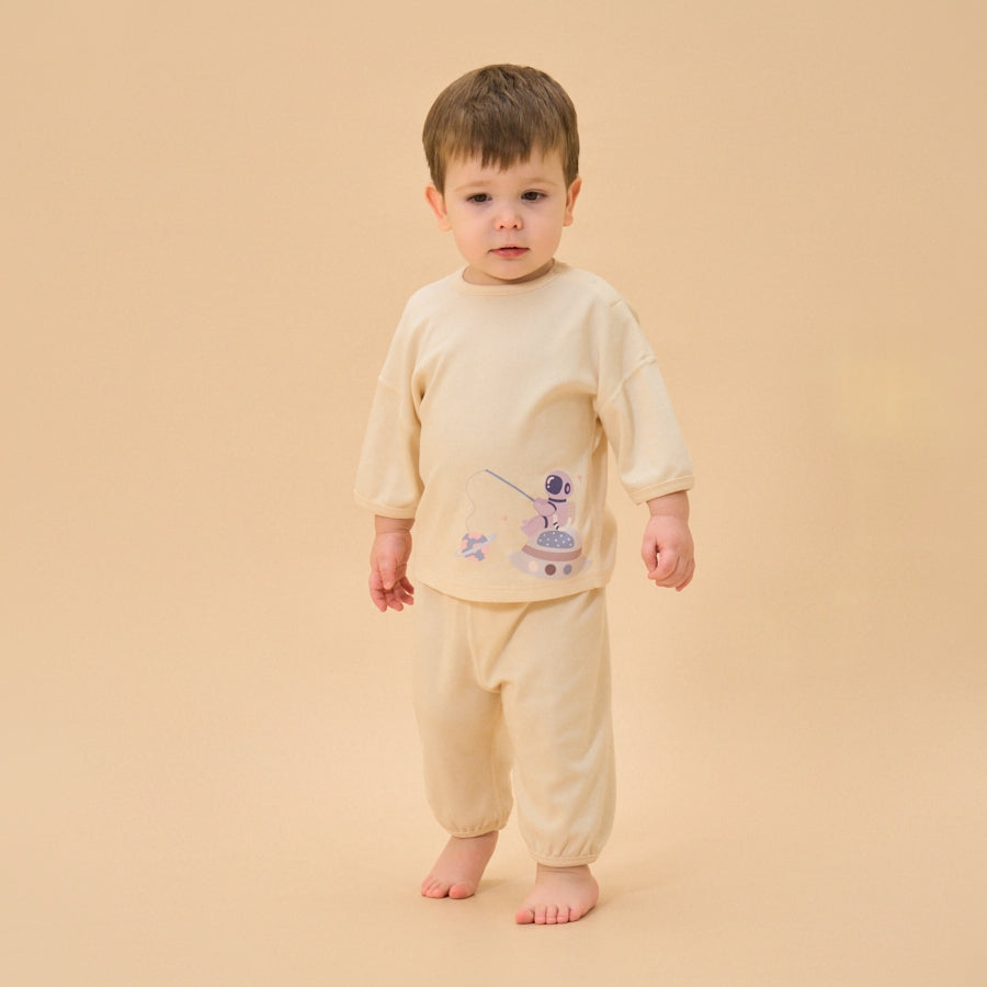 Little Plant Super Soft TENCEL Modal & Organic Cotton 2-Piece Pullover & Pants Set - Astronaut
