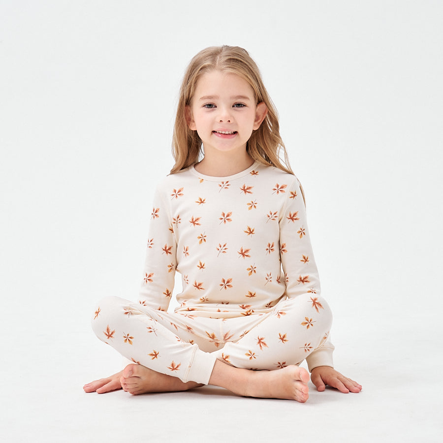 Super Soft TENCEL Modal & Organic Cotton Pajama - Maple Leaf - close-up view
