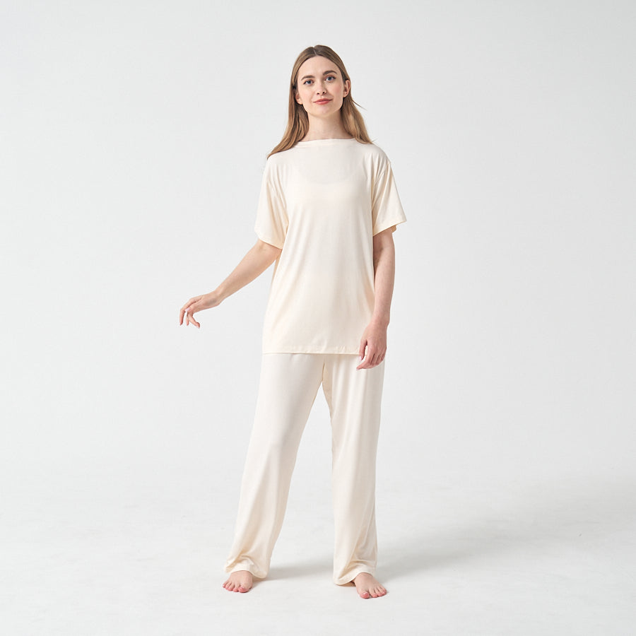 Silky Soft Adult TENCEL Modal Pajama Set - Yellow - back view