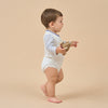 Silky Soft TENCEL Modal Long Sleeve Bodysuit - Navy Bear - back view