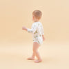 Silky Soft TENCEL Modal Long Sleeve Bodysuit - Dinosaur - back view