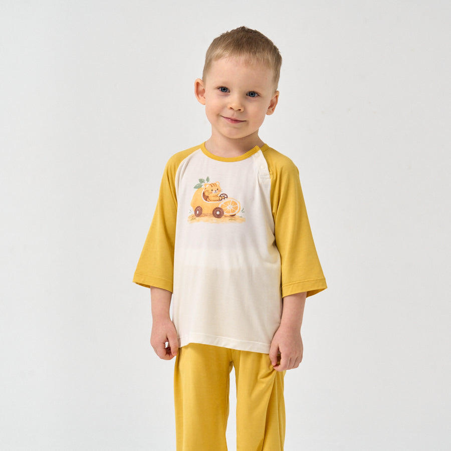 Little Plant Toddler TENCEL Modal 3/4 Sleeve Pullover - Yellow