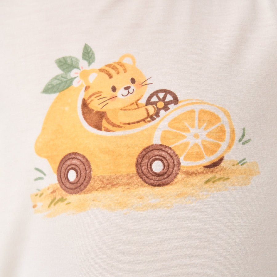 Little Plant Toddler TENCEL Modal 3/4 Sleeve Pullover - Yellow - close-up view