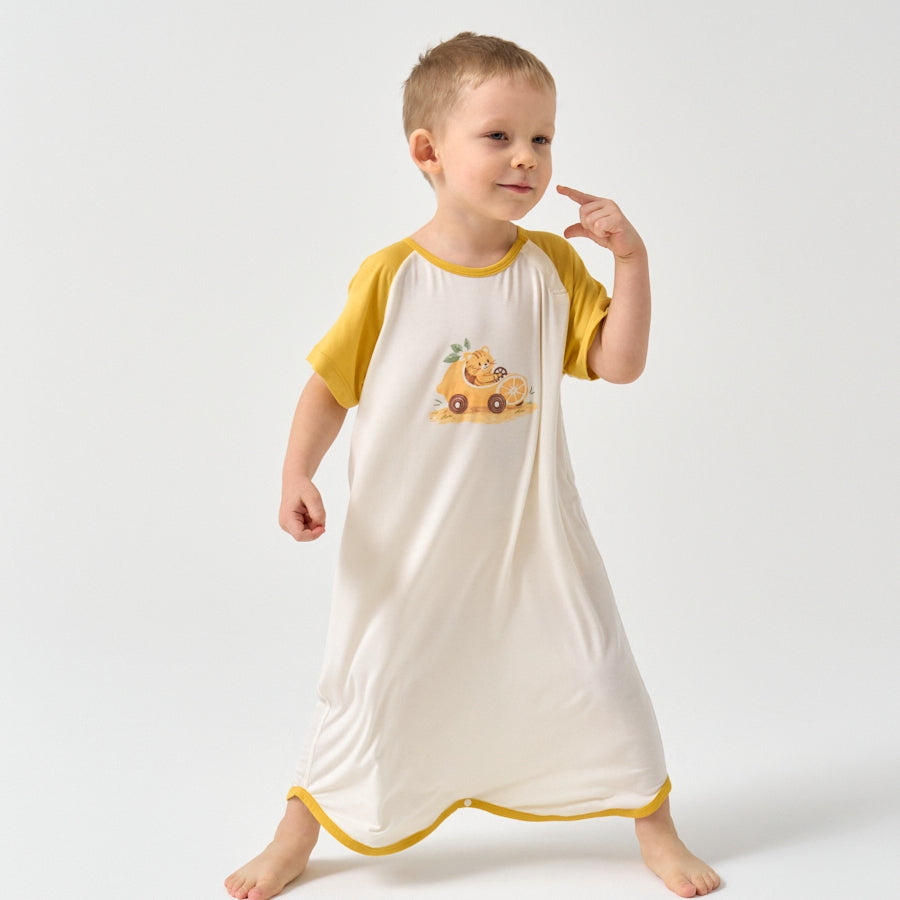 Little Plant Super Soft TENCEL Modal Robe -Yellow - detail view