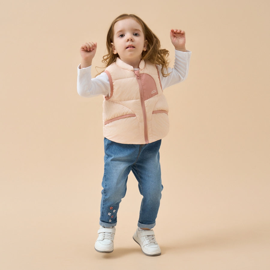 Premium White Duck Down Vest——Pink - alternate view