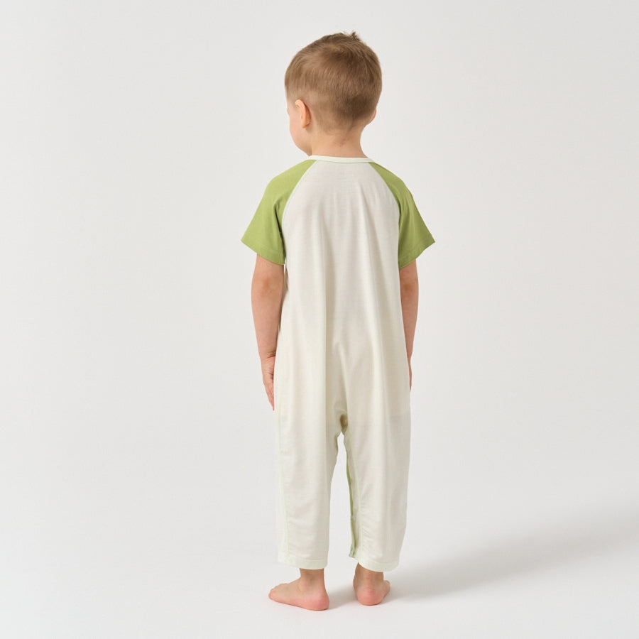 Little Plant Super Soft TENCEL Modal Romper- Green - close-up view