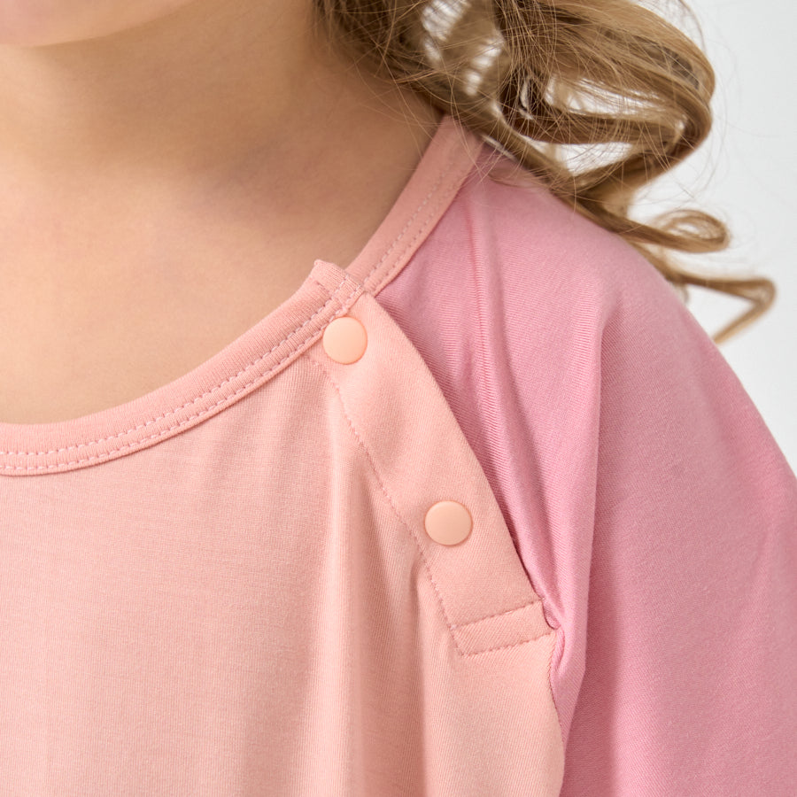 Little Plant Kids Modal Sleepwear Set Soft Pajamas Outfit -Pink - lifestyle view