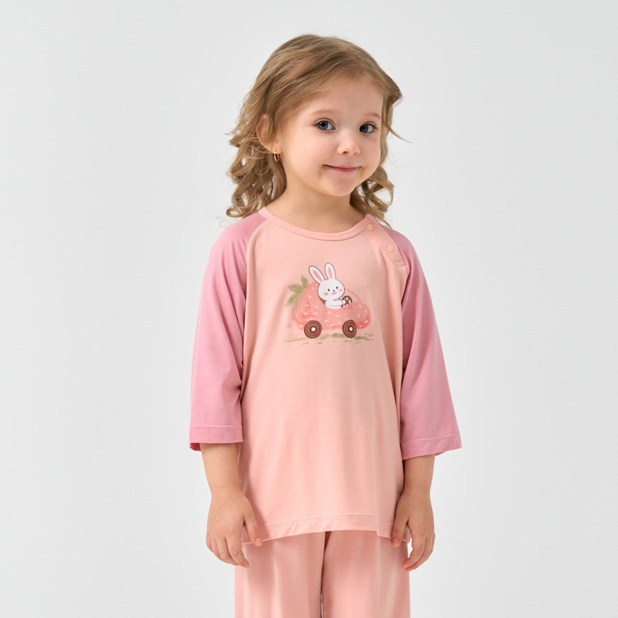 Little Plant Toddler TENCEL Modal 3/4 Sleeve Pullover - Pink