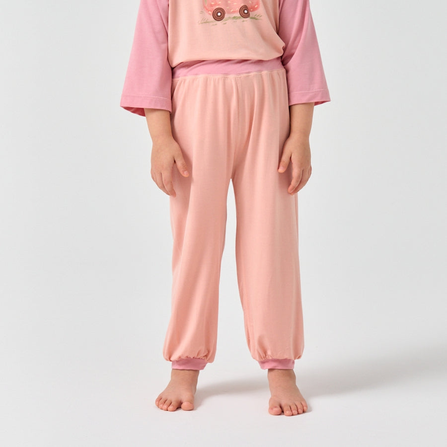 Little Plant Silky Soft TENCEL Modal Mid-Rise Long Pant - Pink - lifestyle view