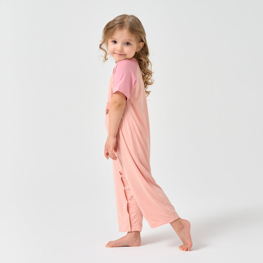 Little Plant Super Soft TENCEL Modal & Organic Cotton Romper- Pink - close-up view