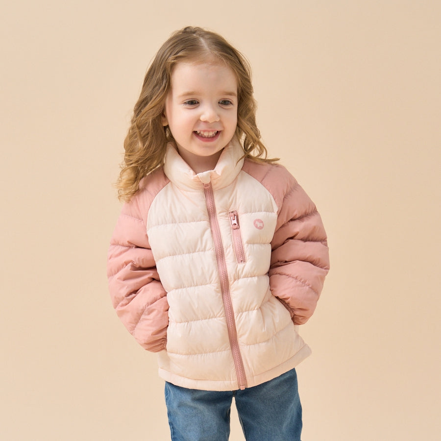 Ultra-Light Premium White Muscovy Duck Down Jacket—Pink - back view