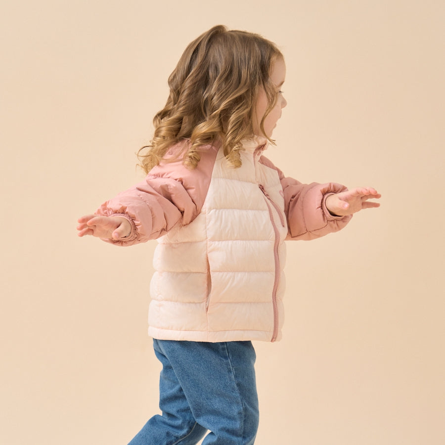 Ultra-Light Premium White Muscovy Duck Down Jacket—Pink - detail view