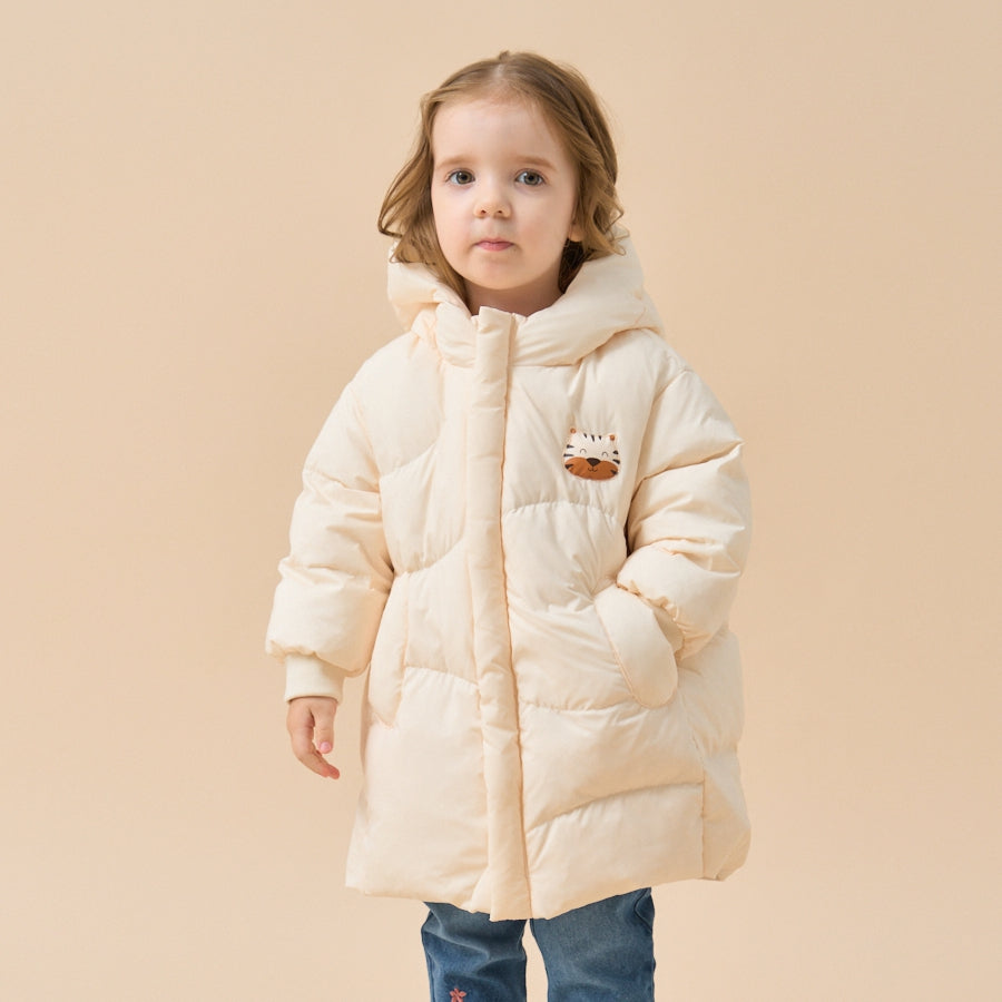 Premium White Muscovy Duck Down Jacket-White Tiger - lifestyle view