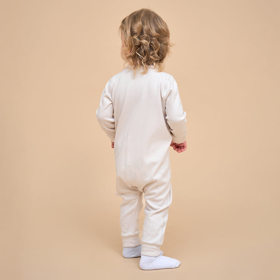 Super Soft Organic Cotton 2-Way Zip Sleep & Play Pajama - Light Grey - detail view