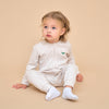 Super Soft Organic Cotton 2-Way Zip Sleep & Play Pajama - Light Grey - close-up view