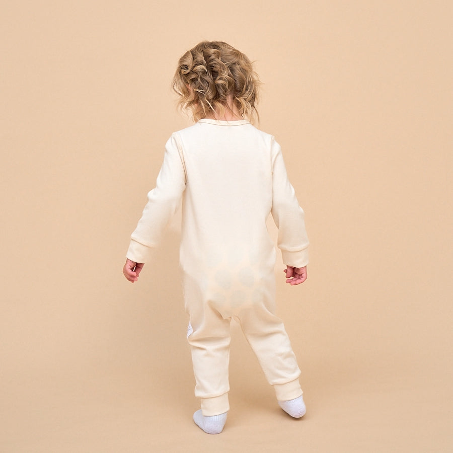 Super Soft Organic Cotton 2-Way Zip Sleep & Play Pajama - Beige - detail view